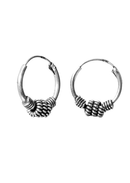 Pure 92.5 Sterling Silver Oxidized Hoops Earrings