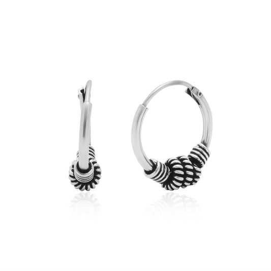 Pure 92.5 Sterling Silver Oxidized Hoops Earrings