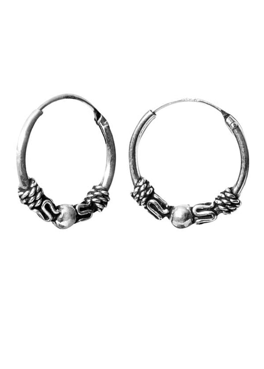 Pure 92.5 Sterling Silver Oxidized Hoops Earrings