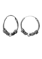 Pure 92.5 Sterling Silver Oxidized Hoops Earrings