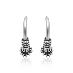 Pure 92.5 Sterling Silver Oxidized Hoops Earrings