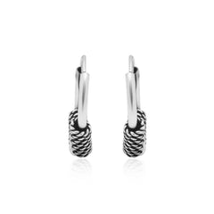 Pure 92.5 Sterling Silver Oxidized Hoops Earrings
