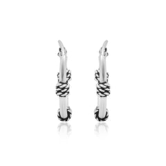 Pure 92.5 Sterling Silver Oxidized Hoops Earrings