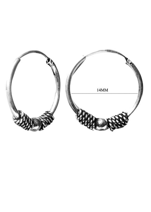 Pure 92.5 Sterling Silver Oxidized Hoops Earrings