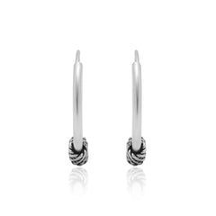 Pure 92.5 Sterling Silver Oxidized Hoops Earrings
