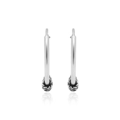 Pure 92.5 Sterling Silver Oxidized Hoops Earrings