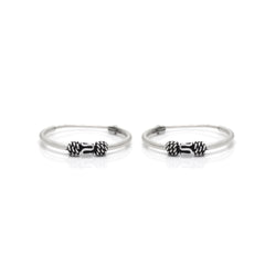 Pure 92.5 Sterling Silver Oxidised Hoops Earrings