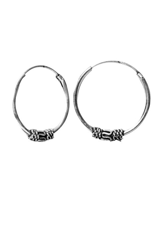 Pure 92.5 Sterling Silver Oxidised Hoops Earrings