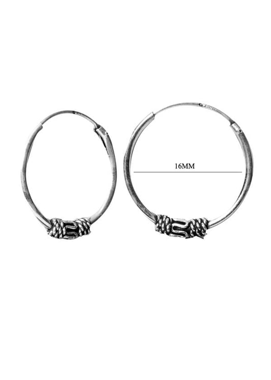 Pure 92.5 Sterling Silver Oxidised Hoops Earrings