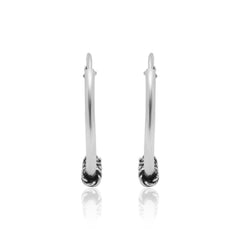 Pure 92.5 Sterling Silver Oxidised Hoops Earrings