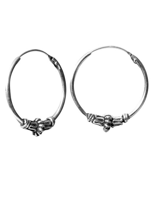Pure 92.5 Sterling Silver Oxidised Hoops Earrings