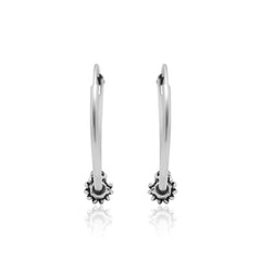 Pure 92.5 Sterling Silver Oxidised Hoops Earrings