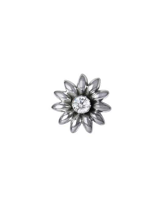 Flower 92.5 Sterling Silver Cubic Zirconia Nose Pin