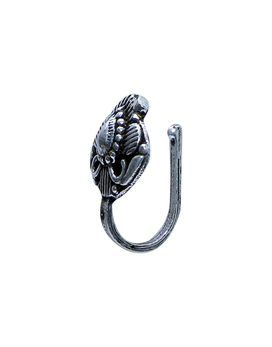 Designer Clip On Press On Nose Pin in Silver Alloy