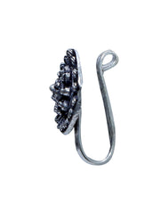 Tribal Look Clip On Press On Nose Pin in Silver Alloy