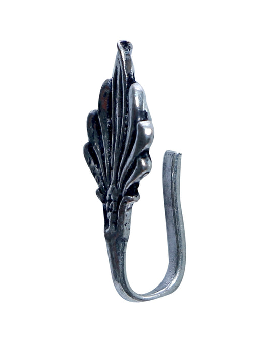 Leafy Clip On Press On Nose Pin in Silver Alloy