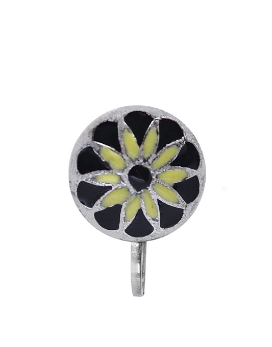 Designer and Trendy look Colorful Enamel Silver Alloy Nose Pin
