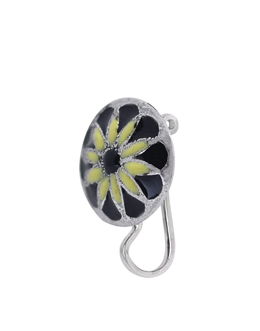 Designer and Trendy look Colorful Enamel Silver Alloy Nose Pin
