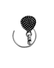 Oxidized Pear Shape with Drop Tribal Look Silver Alloy Nose pin