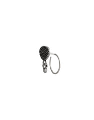Oxidized Pear Shape with Drop Tribal Look Silver Alloy Nose pin