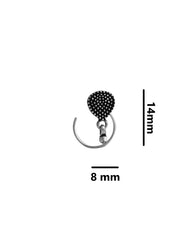 Oxidized Pear Shape with Drop Tribal Look Silver Alloy Nose pin