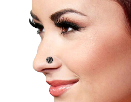 Designer and Tribal look Big Silver Alloy Nose Pin