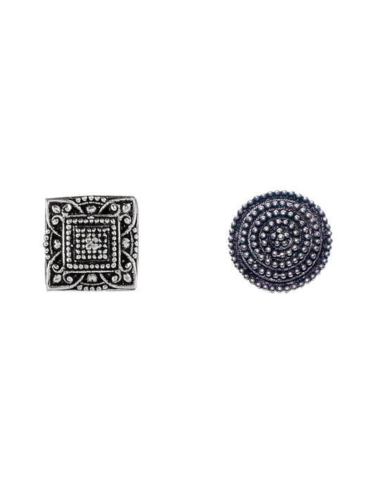 Combo of Designer and Tribal BIG look Silver Alloy Nose Pin/Studs