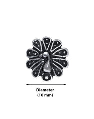 Combo of Designer and Tribal look Big Silver Alloy Nose Pin and Peacock Nose Pin/Studs