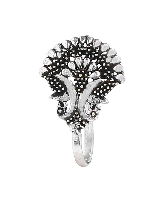 Designer and Tribal look Big Silver Alloy Nose pin