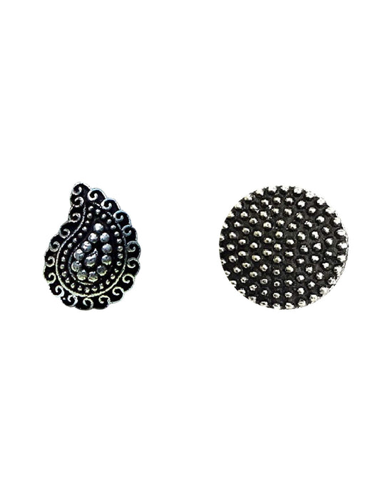 Combo of Designer and Tribal look Silver Alloy Traditional Nose Pin/Studs
