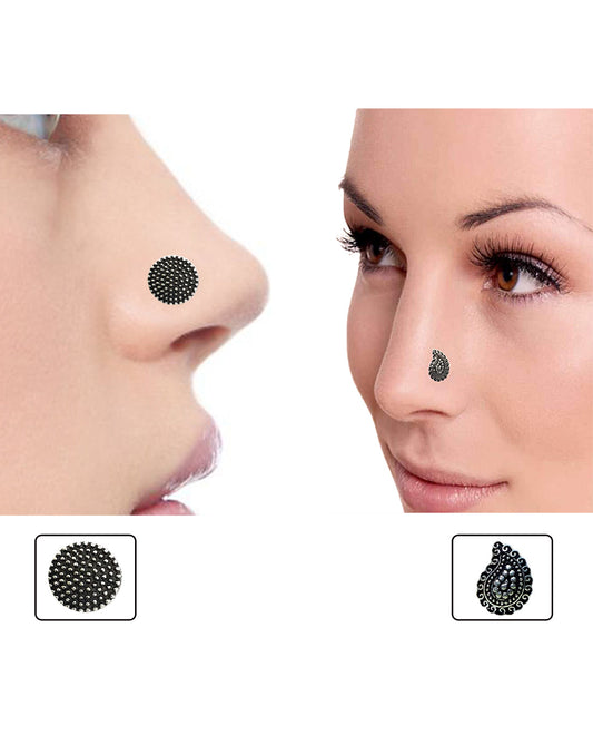 Combo of Designer and Tribal look Silver Alloy Traditional Nose Pin/Studs