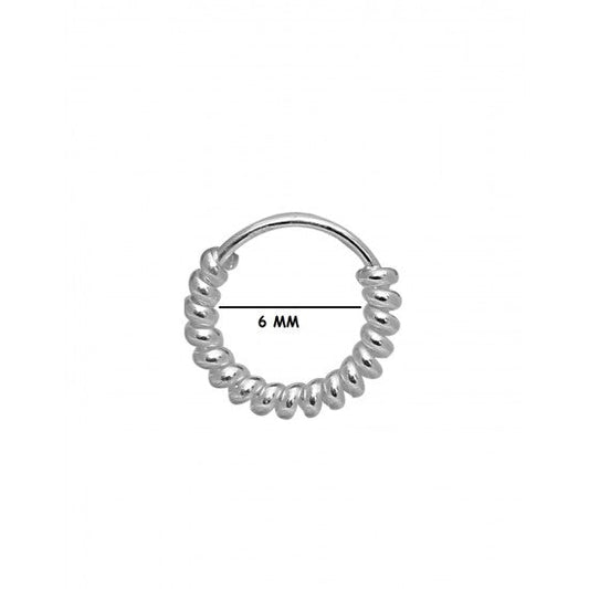 Spiral Single 92.5 Sterling Silver 6 mm Nose Ring for Women
