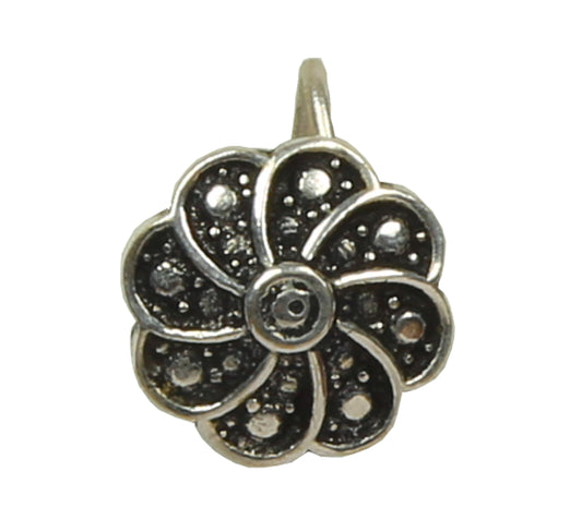 Flower Shape Silver Alloy Nose Pin Studs
