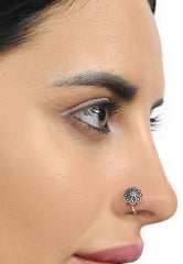 Flower Shape Silver Alloy Nose Pin Studs