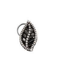 Small Leaf Oxidised Silver Alloy Nose Pin Studs