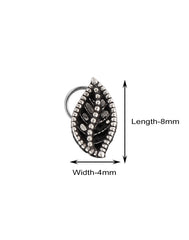 Small Leaf Oxidised Silver Alloy Nose Pin Studs