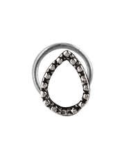 Pear Shape Oxidized Silver Alloy Nose Pin Studs