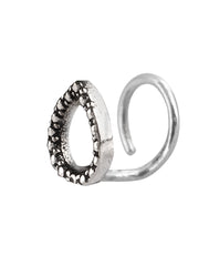 Pear Shape Oxidized Silver Alloy Nose Pin Studs