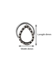 Pear Shape Oxidized Silver Alloy Nose Pin Studs