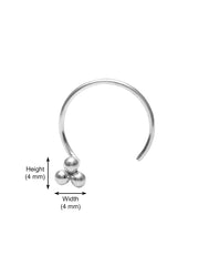 Tiny 3 dots Nose Pin with wire in 92.5 Sterling Silver for Women and Girls