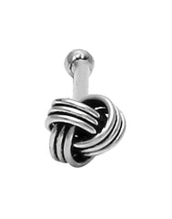Knot shape Nose Pin in 92.5 Oxidized Silver