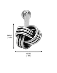 Knot shape Nose Pin in 92.5 Oxidized Silver