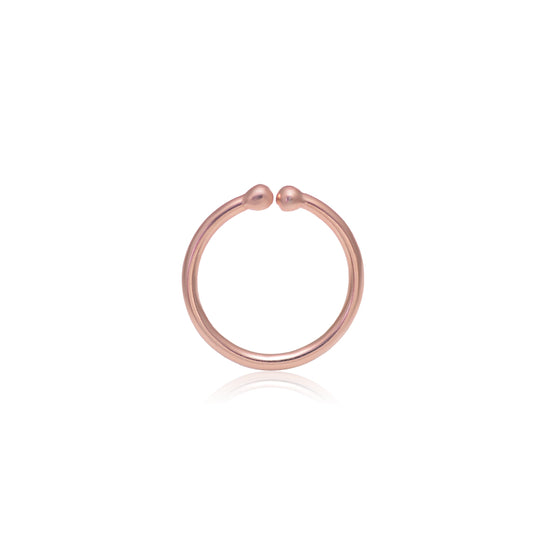 Rose Gold 92.5 Sterling Silver Clip On Nose Ring