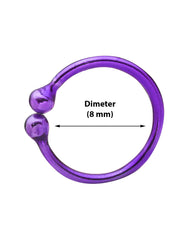 Purple Enamel coated Clip on Nose ring in 92.5 Silver