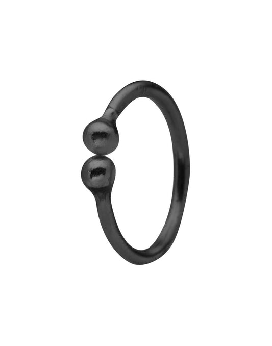 Black Enamel coated Clip on Nose ring in 92.5 Silver