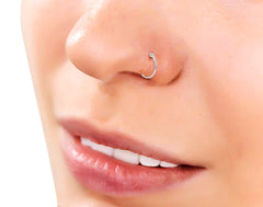 Unisex 92.5 Sterling Silver Clip On Nose Ring