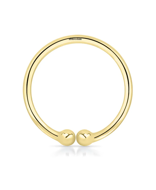 92.5 Sterling Silver Clip On Gold Plated Nose Ring