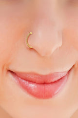 92.5 Sterling Silver Clip On Gold Plated Nose Ring