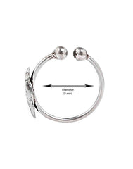 Designer Clip On Leaf nose Ring in 92.5 Silver