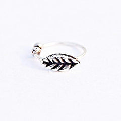 Designer Clip On Leaf nose Ring in 92.5 Silver